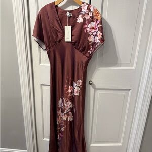 NWT Joie Limited Edition Burgundy Floral Maxi Dress